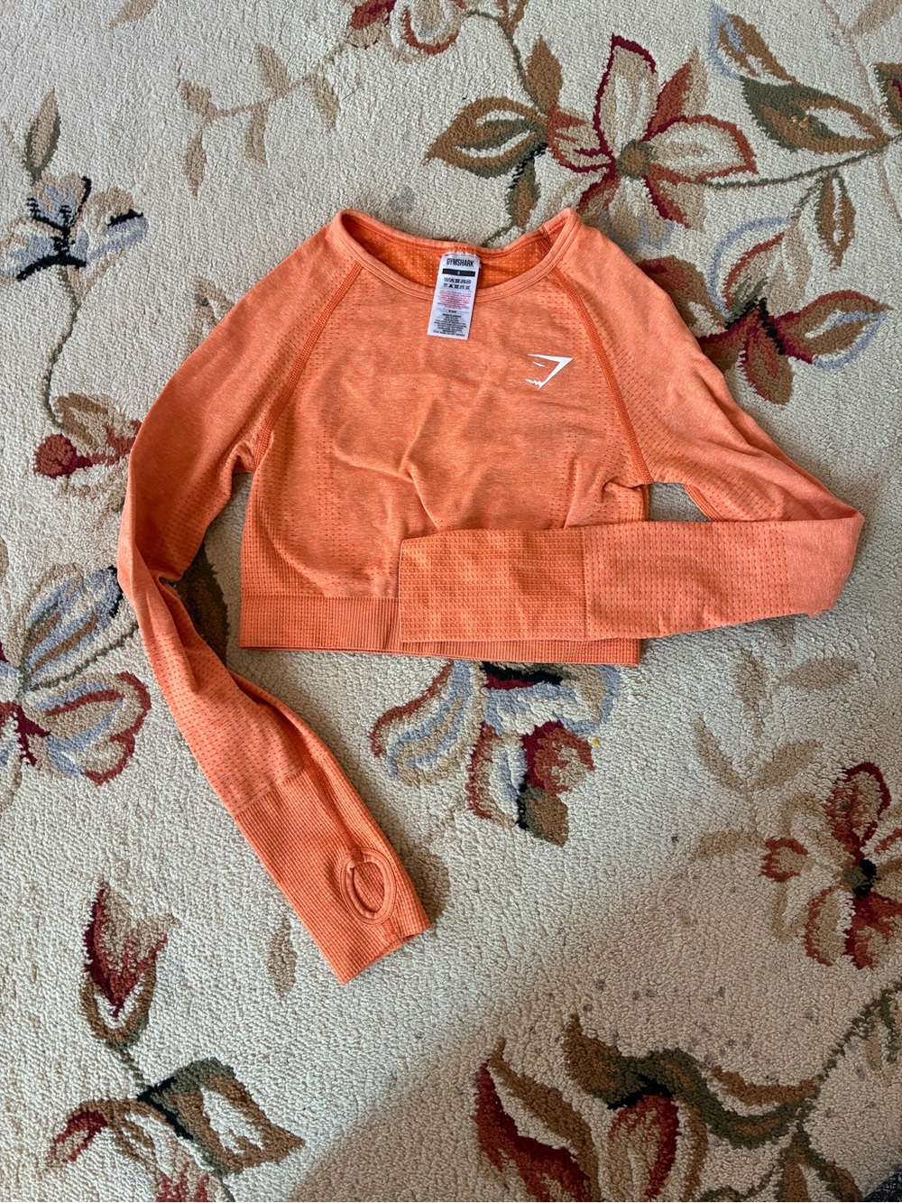 Gymshark Orange Seamless Long-Sleeve Crop Top